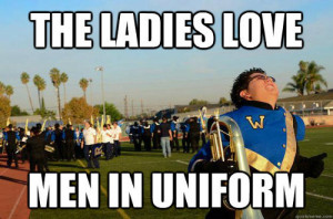 men in uniform marching band meme