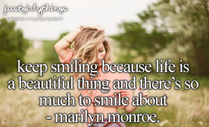 tagged as: marilyn monroe. quote. happy. smile.