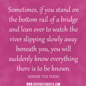 ... if you stand on the bottom rail of a bridge – WINNIE THE POOH Quotes