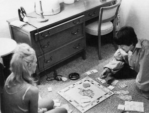 Jackie DeShannon and George play Monopoly.