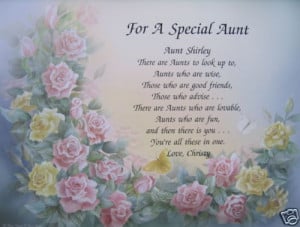 FOR A SPECIAL AUNT PERSONALIZED POEM BIRTHDAY GIFT