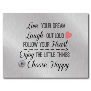 Motivational Happy Life Rules Quotes Postcard