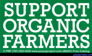 S041 - Support Organic Farmers - Bumper Sticker / Decal (6.25