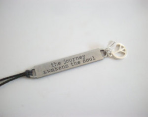 The Journey Awakens the Soul Inspir ing Quote Necklace Peace Sign ...