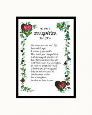 daughter in laws quotes | To My Daughter-In-Law Pre-Matte Photo with a ...