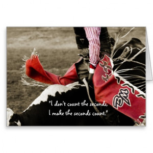 Bull Riding Motivaltional Quote Greeting Card