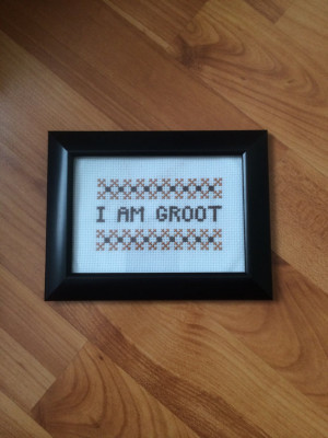 Guardians of the Galaxy inspired cross stitch quote 