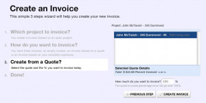 Create an Invoice from your existing Quotes