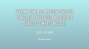 think being a competitive diver for years helps you focus and ...