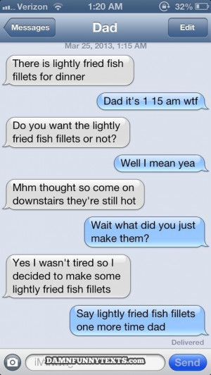 funny auto-correct texts - Lightly Fried Fish Fillets