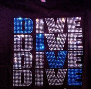 Diving Rhinestone Swim Mom bling Shirt or tank top on Etsy, $30.00