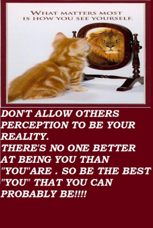 Others Perception To be Your Reality. There’s No One Better At Being ...