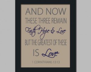 Wedding Bible Verse Faith Hope Love Inspirational Quote Print Wedding ...