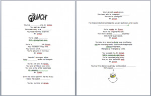 The Grinch Christmas Song – Fill-in-the-Blanks Worksheet & Lyrics