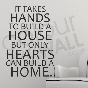 ... House, but only Hearts can build a Home - Love Wall Sticker Quote