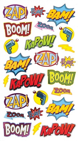 Super Hero Scrapbooking Stickers