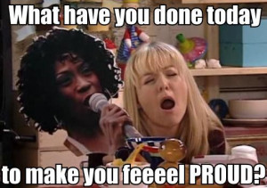 ... you done today to make you feel proud? #miranda hart #heather small