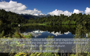 ... beholder measures the depth of his own nature. --Henry David Thoreau