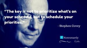 The key is not to prioritize what's on your schedule, but to schedule ...