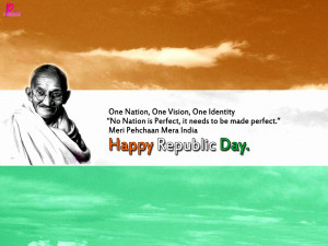 ... Day of India One Nation Gandhi SMS Quotes Messages Image Wallpaper