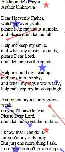baton Twirler's prayer LOVE THIS!!