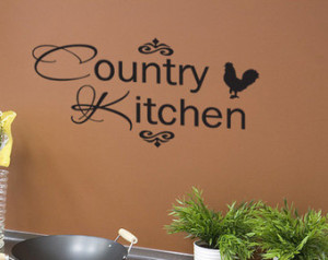 Country Kitchen Vinyl Wall Quote De cal Rooster Home (v146) ...