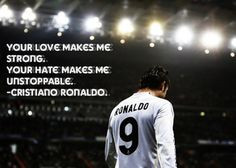Cristiano Ronaldo #7 Real Madrid C.F. Inspirational Hate Quote Poster ...