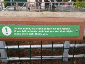 Sign on one the enclosures in Dublin zoo Funny Quote Graphic
