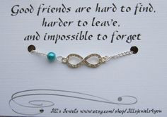 Friend Infinity Rhinestone Charm Bracelet a Pearl and Friendship Quote ...