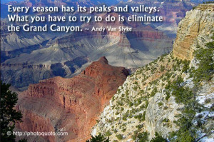 ... you have to try to do is eliminate the Grand Canyon. ~ Andy Van Slyke