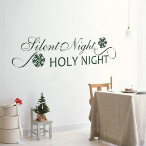 Silent Night Holy Night Wall decal - Christmas Wall Decal Holiday ...