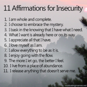 Affirmations for Insecurity