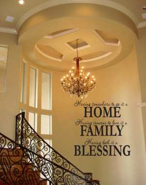 HOME FAMILY BLESSING WALL QUOTE DECAL VINYL WORDS