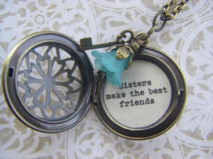 Friend locket necklace sisters make the best friends quote bronze key ...