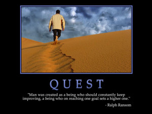 Quest Wallpaper with Quote by Ralph Ransom: Keep Improving