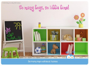 so many toys! wall decal quote