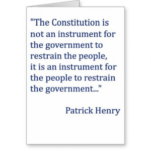 Patrick Henry Constitution Quote Card