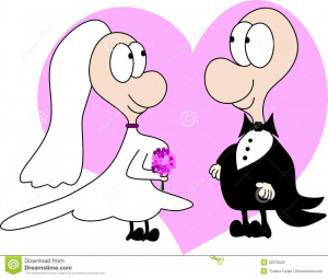 Royalty Free Stock Photo: Wedding couple cartoon
