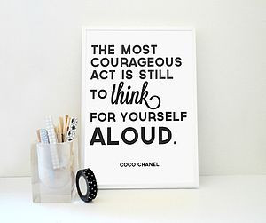 Coco Chanel Quote Think For Yourself Aloud