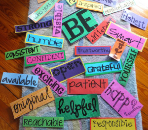 Next, I created small signs with quotes that focused on the word BE. I ...