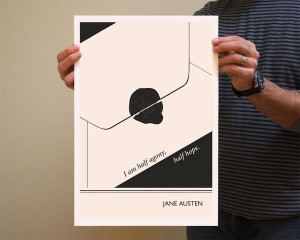 Book Quote Jane Austen Poster Illustration by Evan Robertson