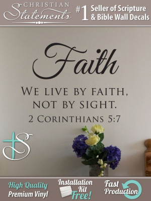Faith. We Live by Faith. Wall Decal (SCR141) on Etsy, $24.00