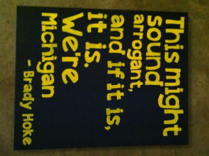 9in x 12in canvas University of Michigan colors quote
