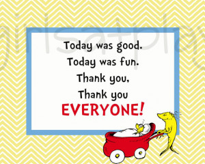Dr Seuss One Fish Two Fish Thank You Note Baby Shower DIGITAL by ...