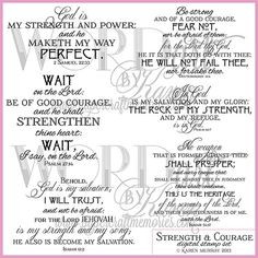 Strength Courage KJV Scripture Quotes WORDart More