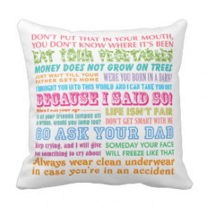 Funny Mom's Sayings Throw Pillows