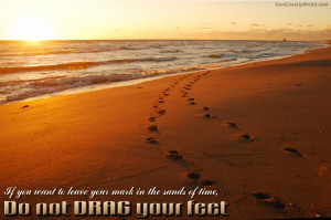 Motivational Wallpaper on Time : Footprints on the Sands of Time ...