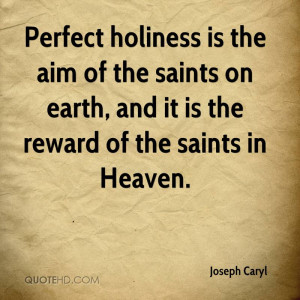 Perfect holiness is the aim of the saints on earth, and it is the ...