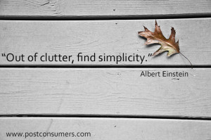 Out of clutter, find simplicity.” Albert Einstein