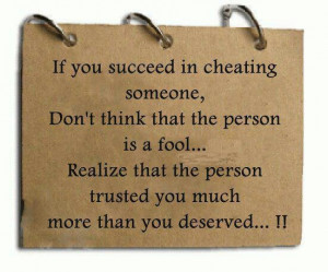 Cheating someone....